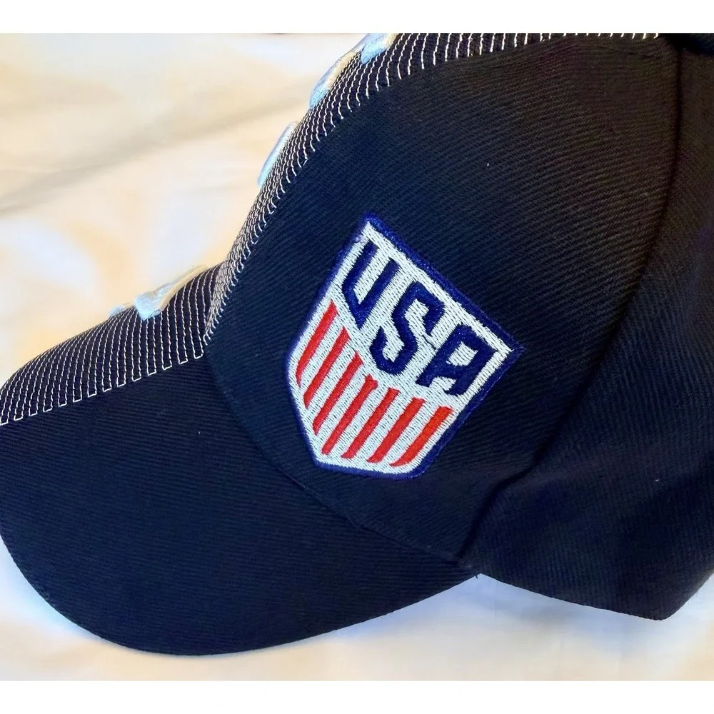 U.S. Soccer USA Shield Embroidered Baseball Cap Black Adjustable Hat